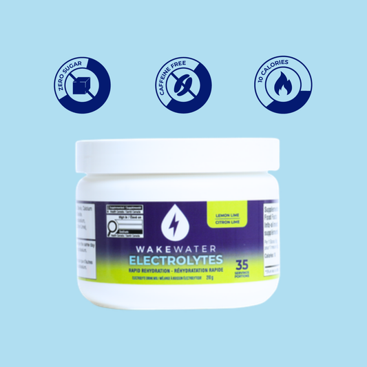 Lemon Lime Electrolytes tub with zero sugar, caffeine free, 10 calorie callouts
