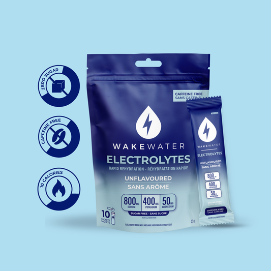 Unflavoured Electrolytes pouch and stick with zero sugar, caffeine free, 10 calorie callouts