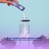 Grape stick pouring into a water bottle