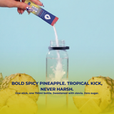 Spicy Pineapple stick pouring into a water bottle