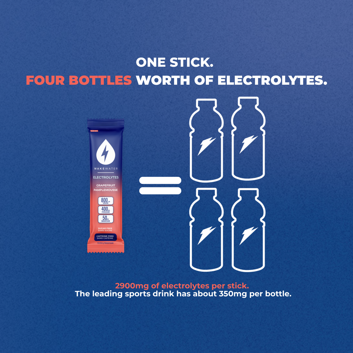 One stick equals four bottles worth of electrolytes